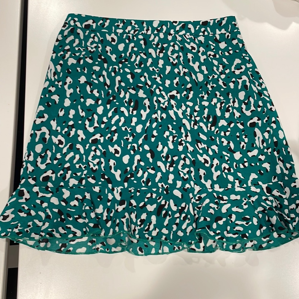revolve superdown green cheetah skirt